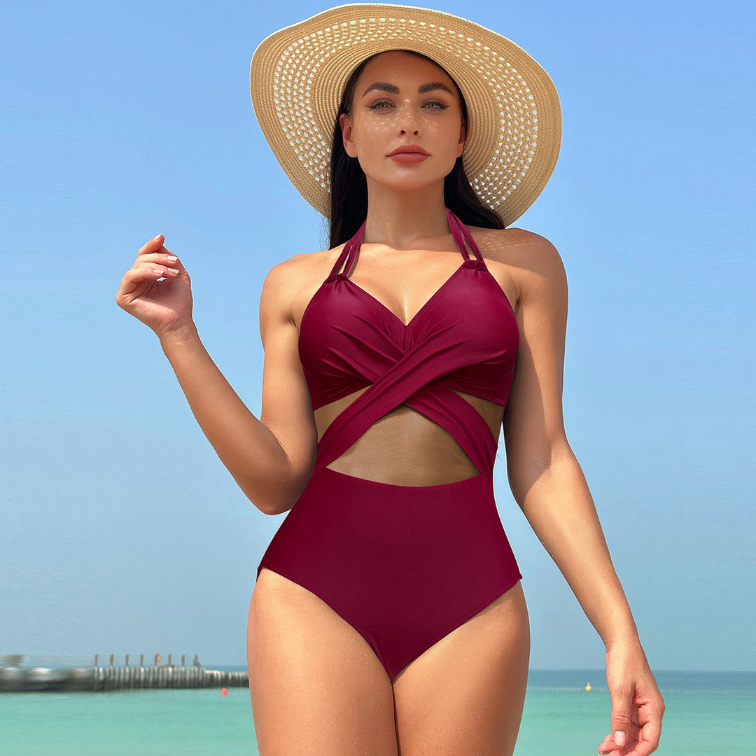 Damen Einteiliger Badeanzug mit stylishen Mesh-Elementen Drune