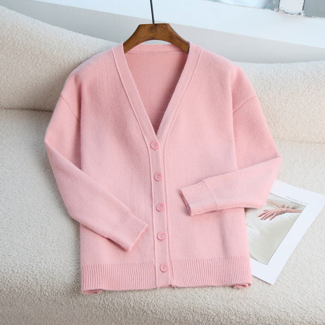 Damen Strickjacke mit V-Ausschnitt und feiner Rippstruktur Drune