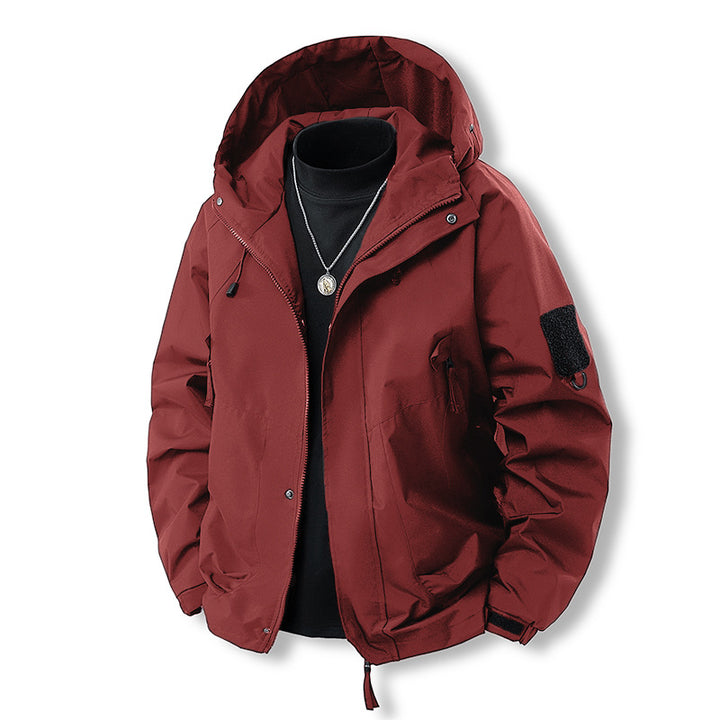 Herren funktionale Outdoor-Jacke mit verstellbarer Kapuze und praktischen Taschen Drune