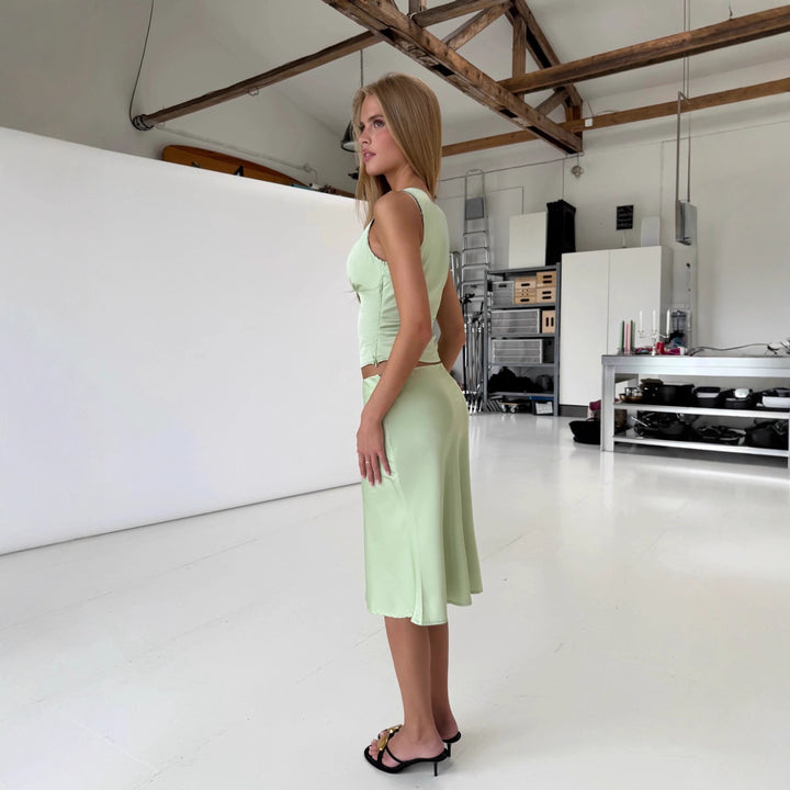 Damen elegantes Zweiteiler-Set mit V-Ausschnitt und fließendem Material Drune