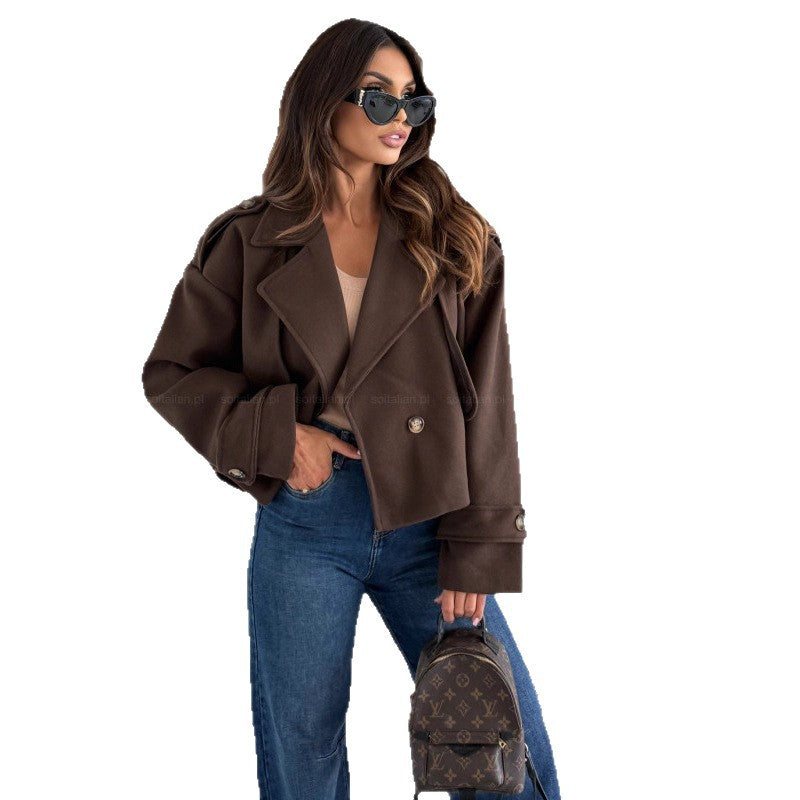 Damen Oversized Blazer mit doppelter Knopfreihe Drune