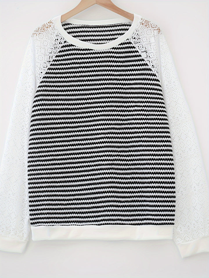 Damen Pullover mit Spitzenärmeln Drune