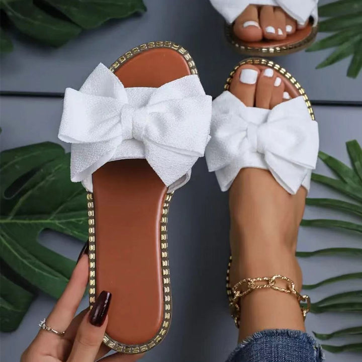 Damen Sommer-Slipper mit dekorativen Schleifenapplikationen und ergonomischer Fußbettung Drune