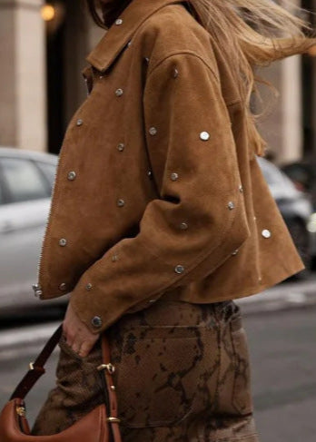 Drune | Wildleder Ge cropped Jacke