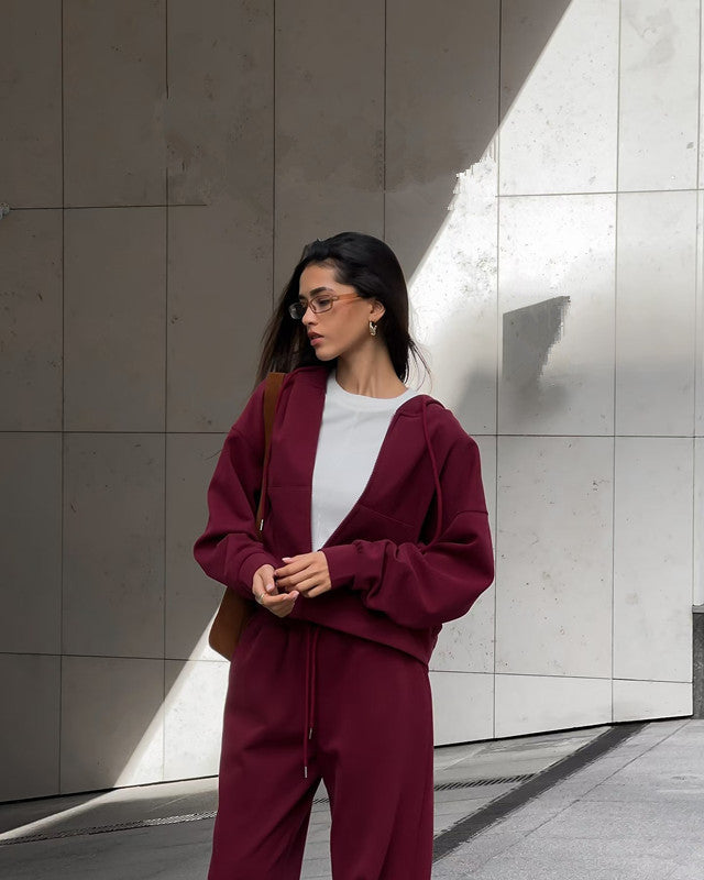 Damen Sportliche Kapuzenjacke Drune