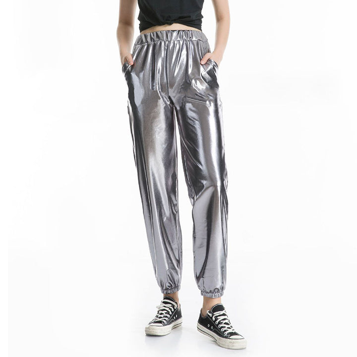 Damen Stylische und glänzende Freizeit-Hose Drune