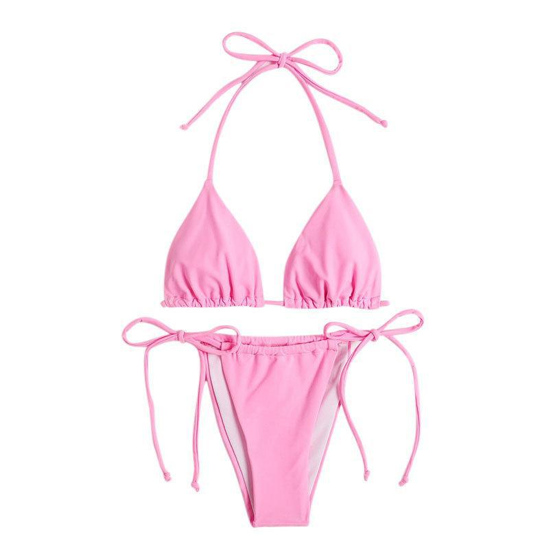 Damen Triangel-Bikini mit verstellbaren Schnürdetails und elastischem Bund Drune