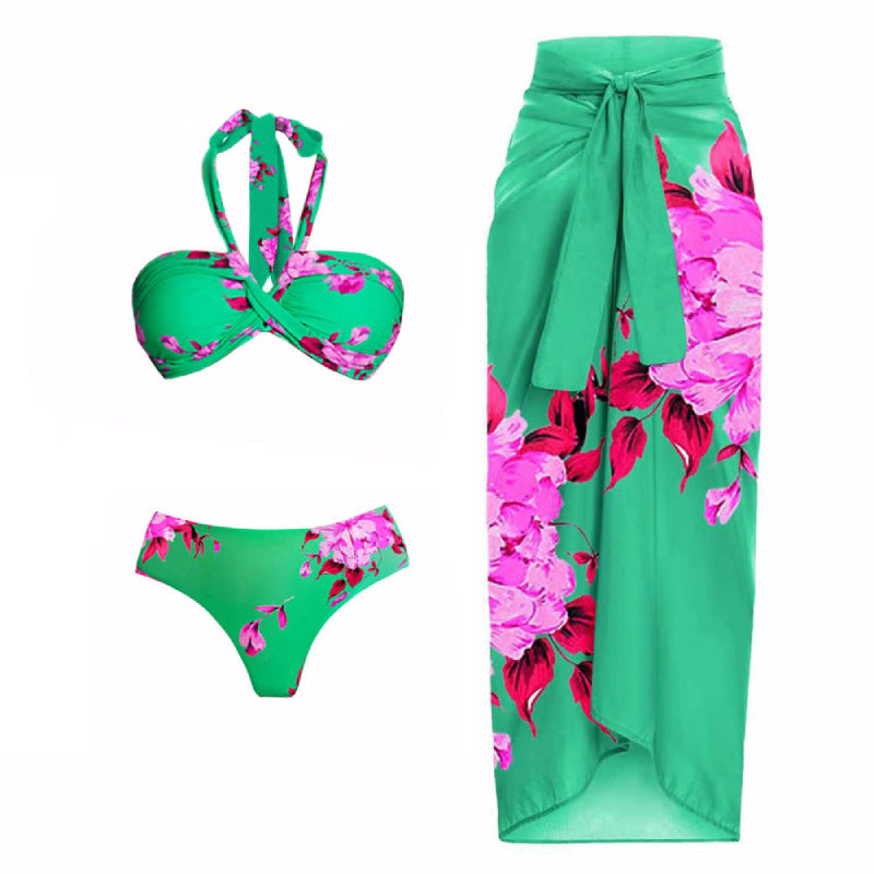 Damen Zweiteiler Badeanzug mit floralem Design Drune