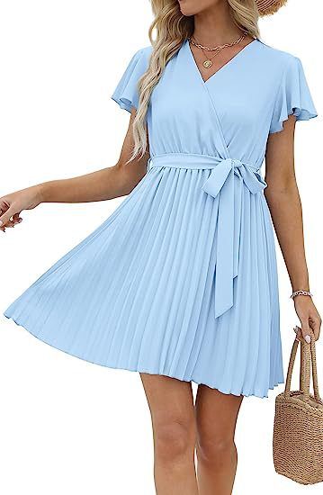 Damen Wickelkleid mit plissierten Details Drune