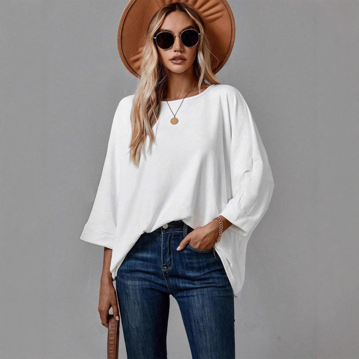 Damen lässiges Oversized T-Shirt mit weitem Schnitt und stylischem Rundhalsausschnitt Drune