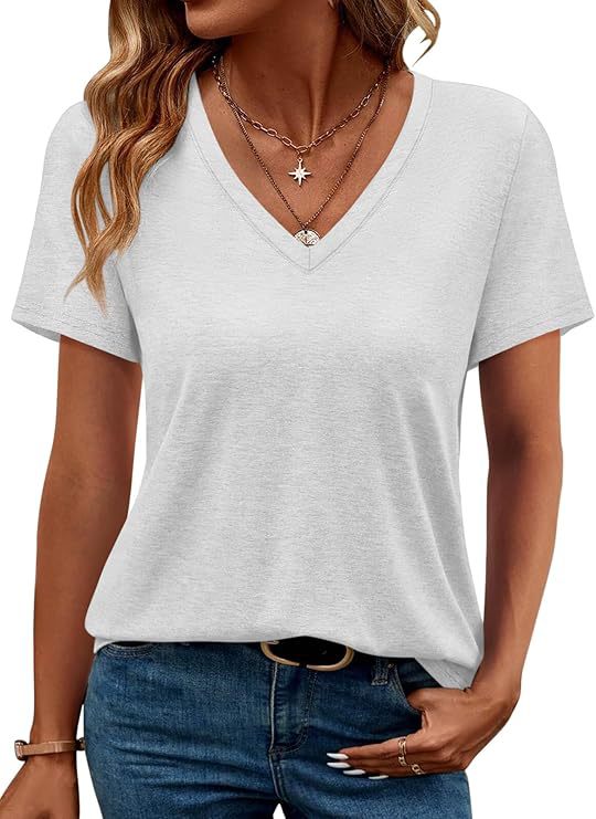 Damen V-Ausschnitt T-Shirt aus weichem Single Jersey Drune