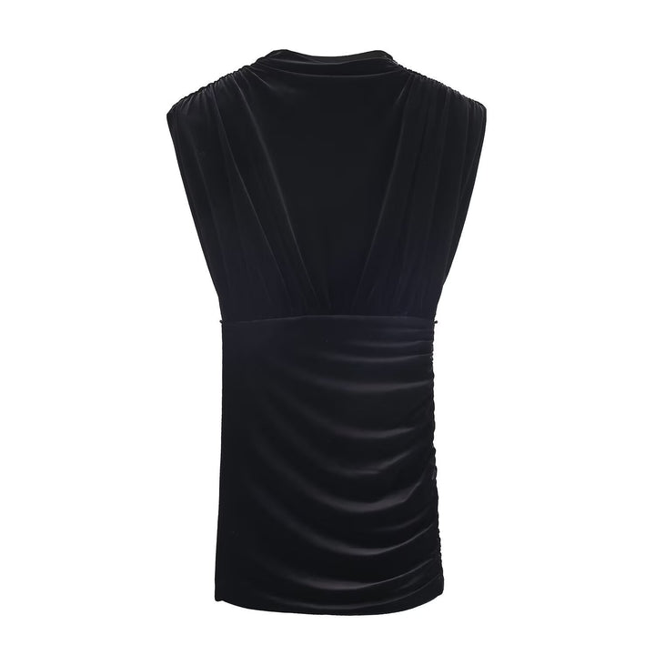 Damen elegantes Top mit Wickeldesign und luxuriöser Drapierung Drune