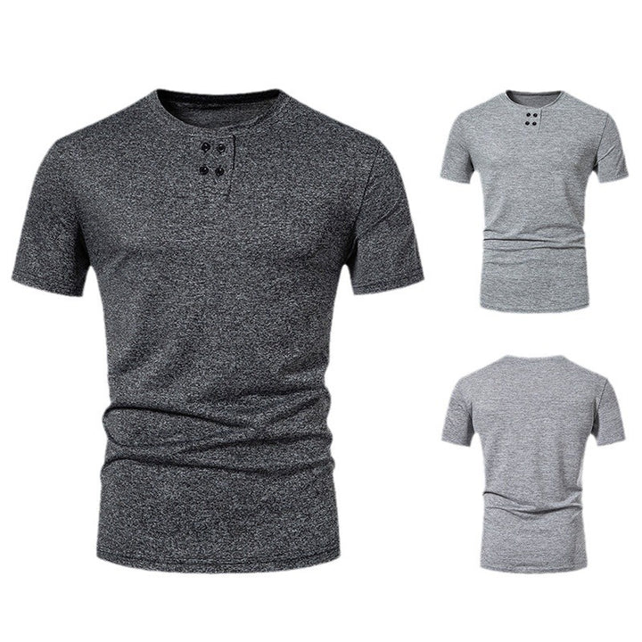 Herren modisches T-Shirt mit strukturiertem Obermaterial und asymmetrischem Kragen Drune