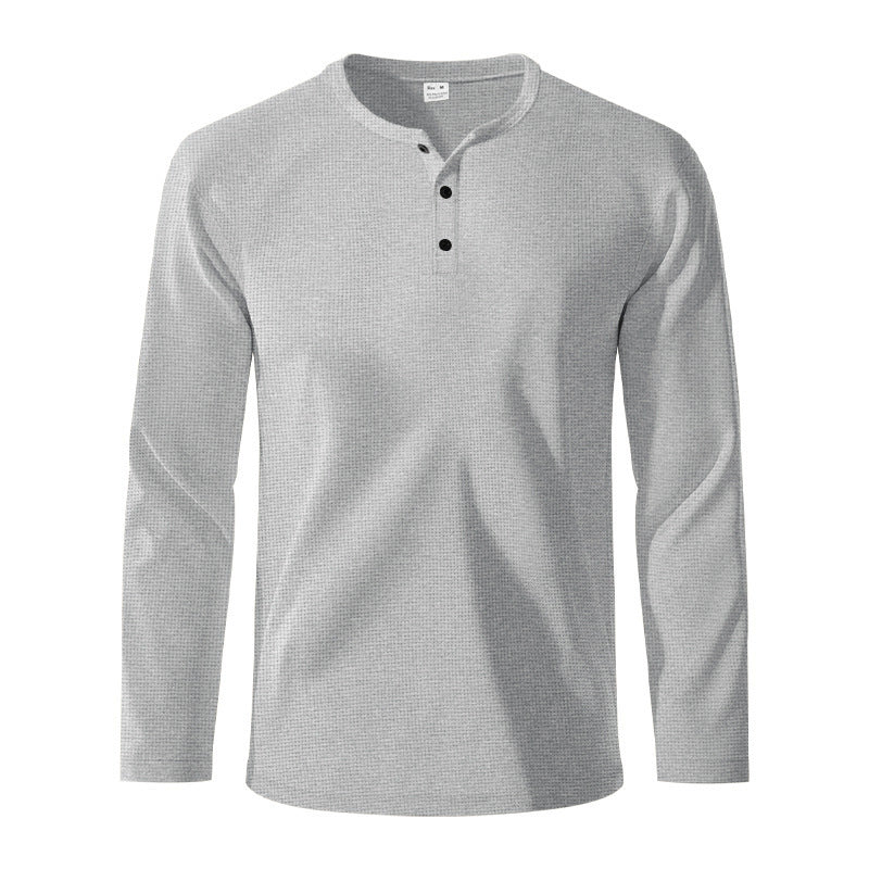 Herren Langarm-Henley-Shirt aus atmungsaktivem Strukturstoff Drune