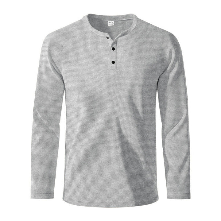 Herren Langarm-Henley-Shirt aus atmungsaktivem Strukturstoff Drune