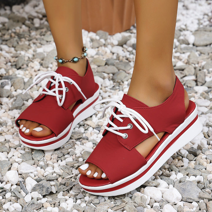 Damen Sportliche Sneaker-Sandalen mit offenem Zehenbereich und modischem Obermaterial Drune
