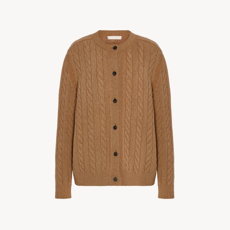 Damen Grobstrickjacke mit Knopfleiste Drune