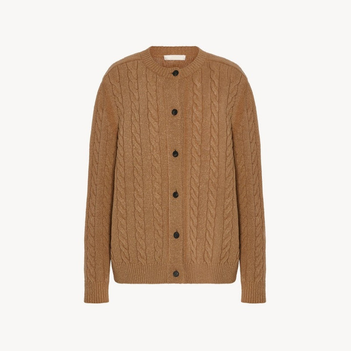 Damen Grobstrickjacke mit Knopfleiste Drune
