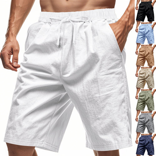 Herren nan lässige Bermudashorts aus Baumwollmix mit elastischem Bund Kordelzug und Seitentaschen Drune