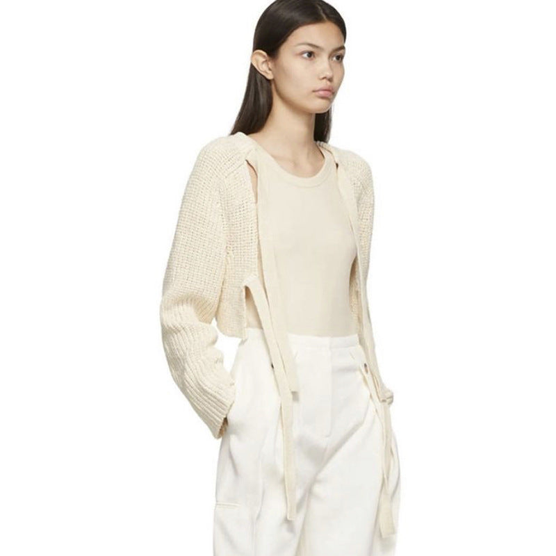 Damen luftiger Strickcardigan mit offenem Schnitt Drune