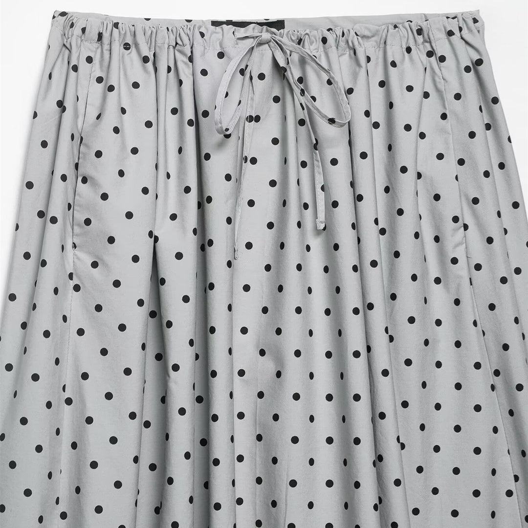 Damen Midi-Rock mit verspieltem Punkte-Design und elastischem Taillenzug Drune