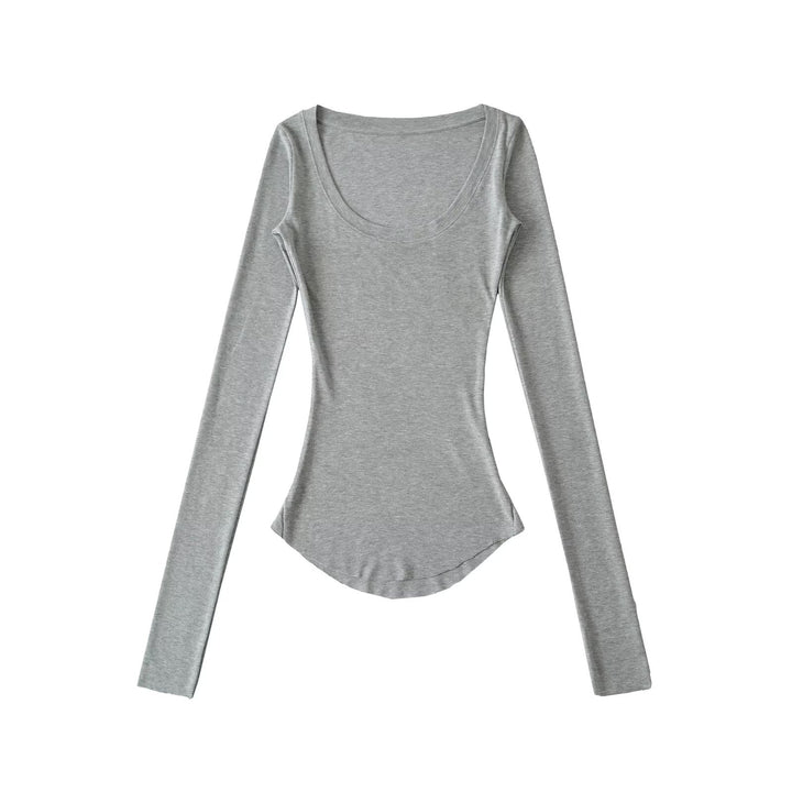 Damen Langarmshirt mit elegantem Rundhalsausschnitt und figurbetonendem Schnitt Drune