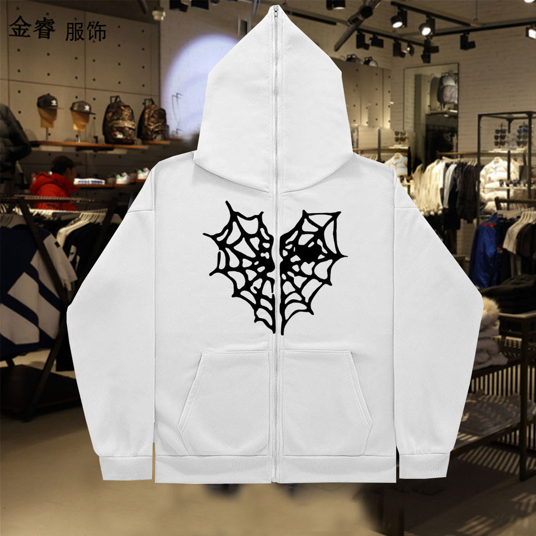 Damen Hoodie mit auffälligem Spinnennetz-Design Drune