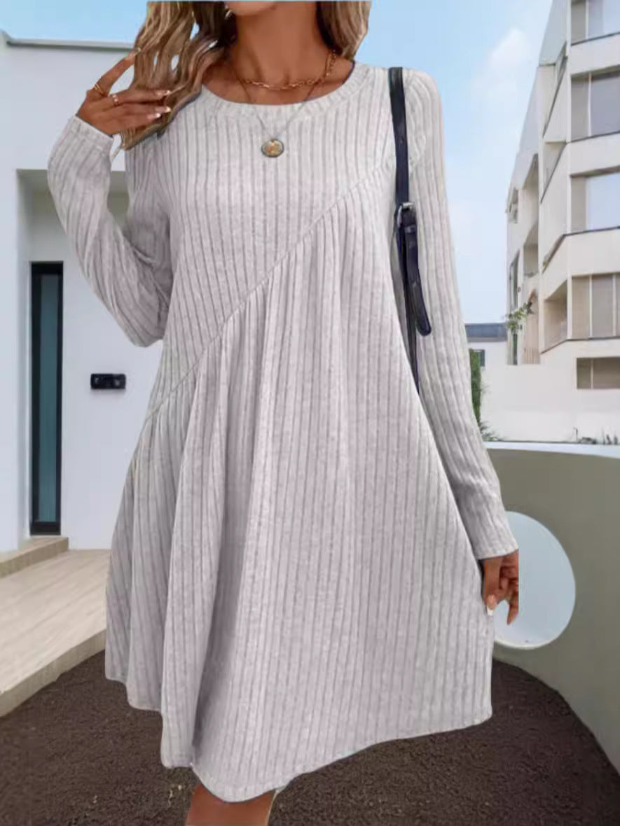Damen lässiges Ripp-Kleid mit asymmetrischem Design Drune