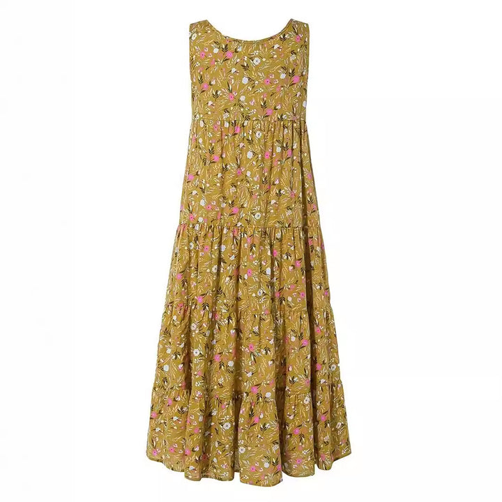 Damen Langes Freizeitkleid mit floralem Design Drune