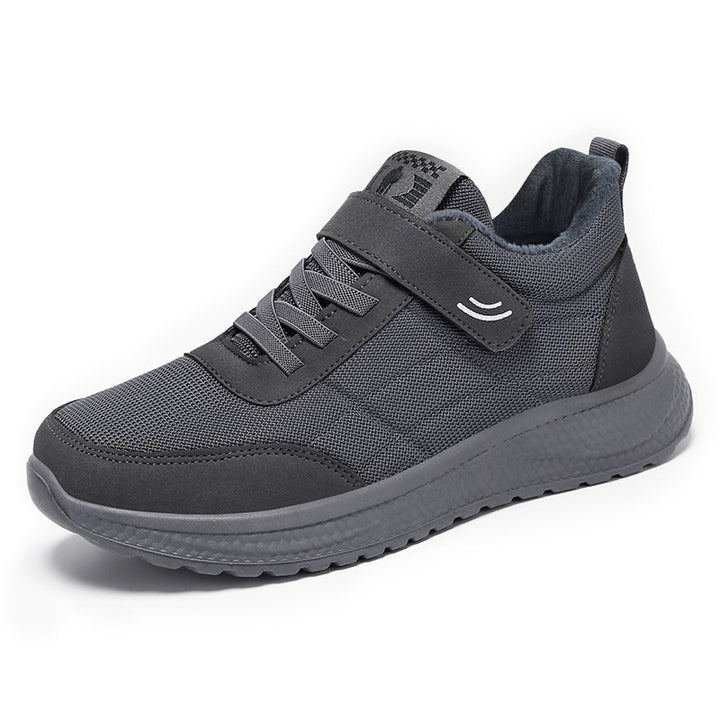 Damen nan gefütterter Komfort-Walking-Sneaker mit niedrigem Schaft, Klettverschluss und stoßabsorbierender EVA-Dämpfung Drune