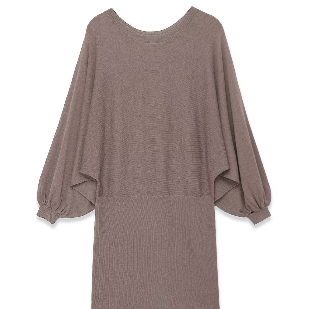 Damen luftiges Kleid mit weitem Schnitt und eleganten Puffärmeln Drune