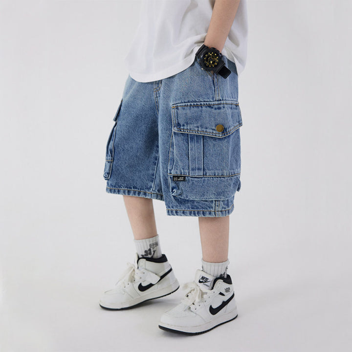 Jungen Cargo-Shorts aus leichtem Denim Drune