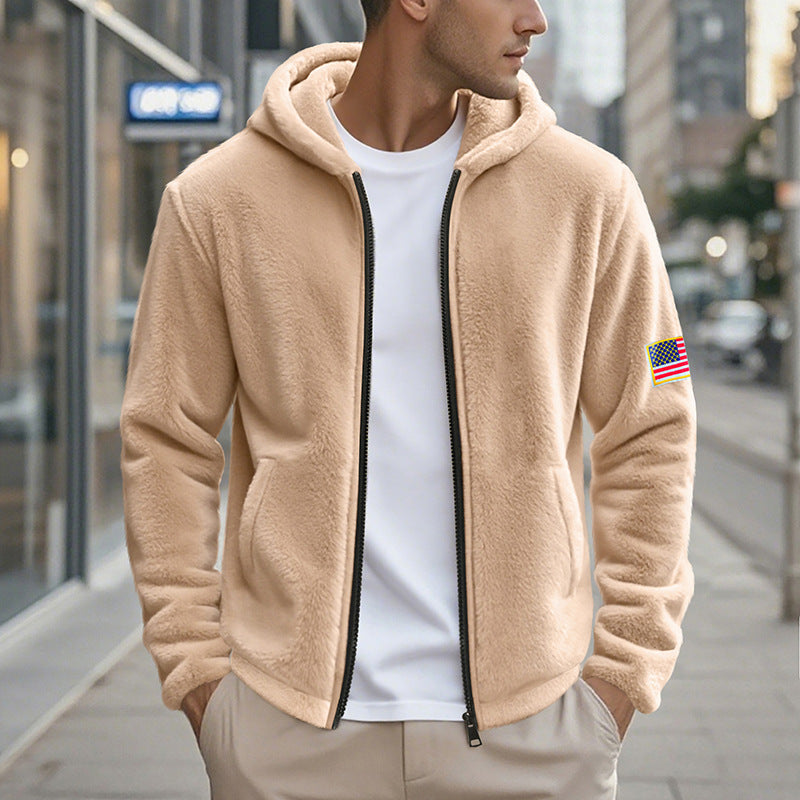 Herren gemütlicher Kapuzenpullover aus weichem Fleece mit bequemem Schnitt Drune