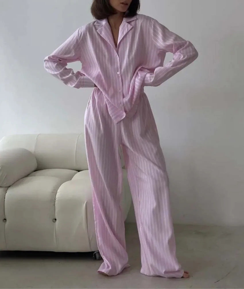 Damen Luxuriös Gestreiftes Pyjama-Set Drune