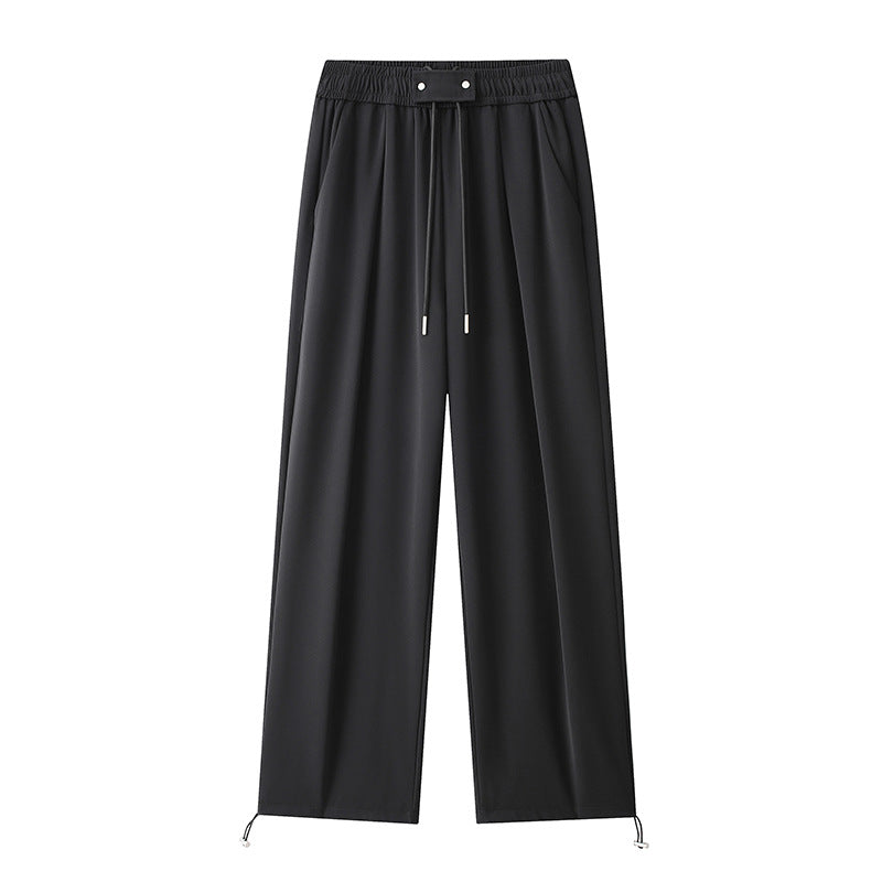 Damen Weitgeschnittene Freizeithose mit elastischem Bund und verstellbarem Kordelzug Drune