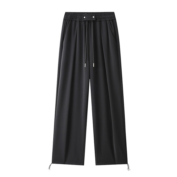 Damen Weitgeschnittene Freizeithose mit elastischem Bund und verstellbarem Kordelzug Drune