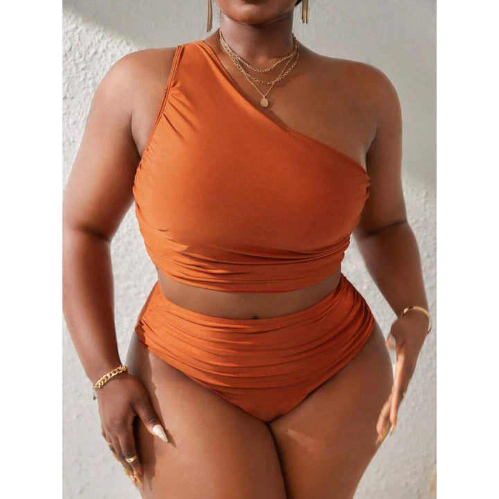 Damen Einseitiger Bikini-Set mit modischem Wickeldetail und hohem Bund Drune