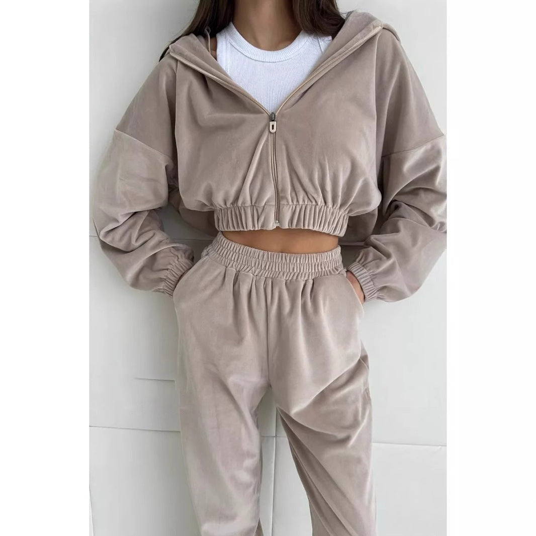 Damen modische Oversized Jacke mit Reißverschluss Drune