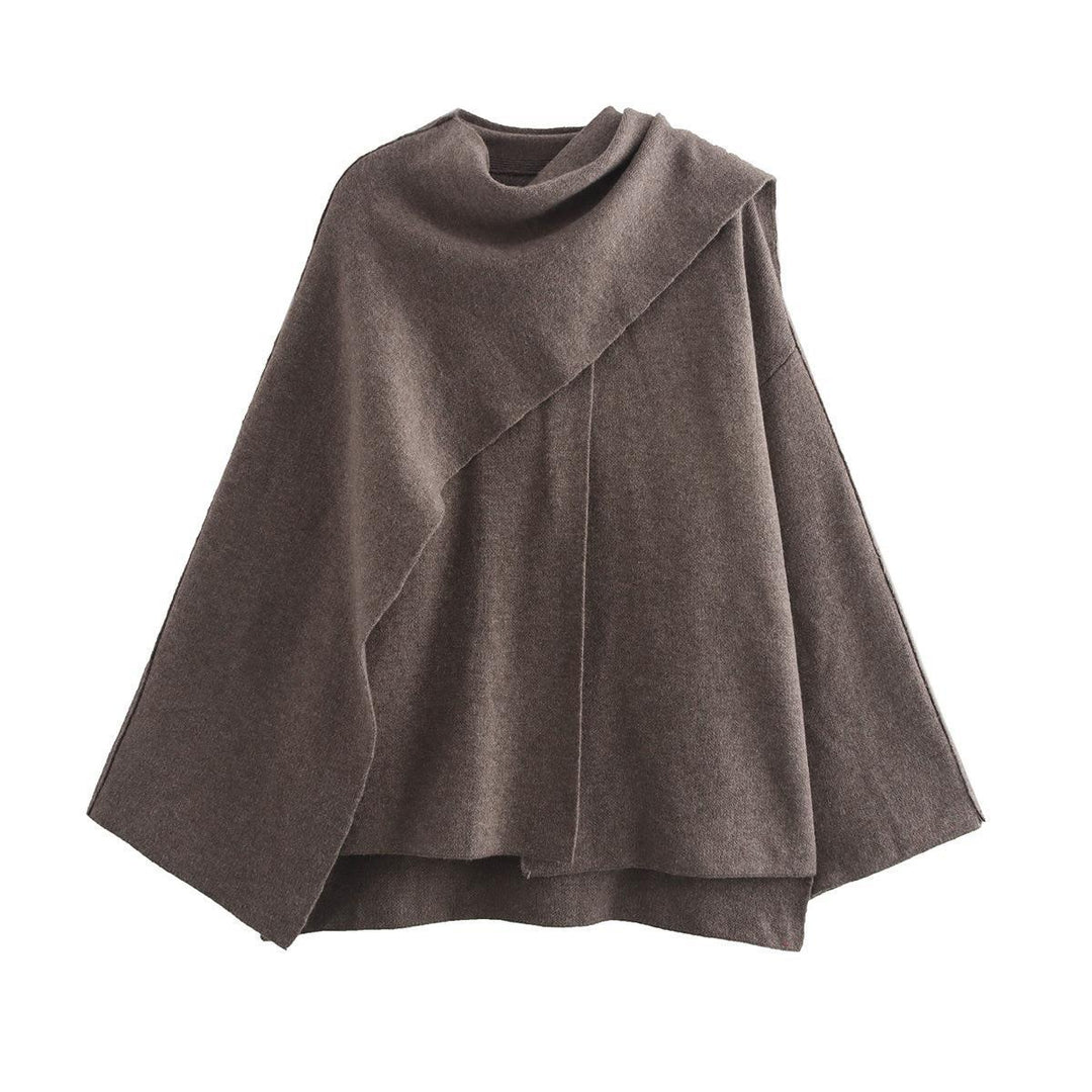 Damen modischer Umhangpullover aus weichem Material Drune