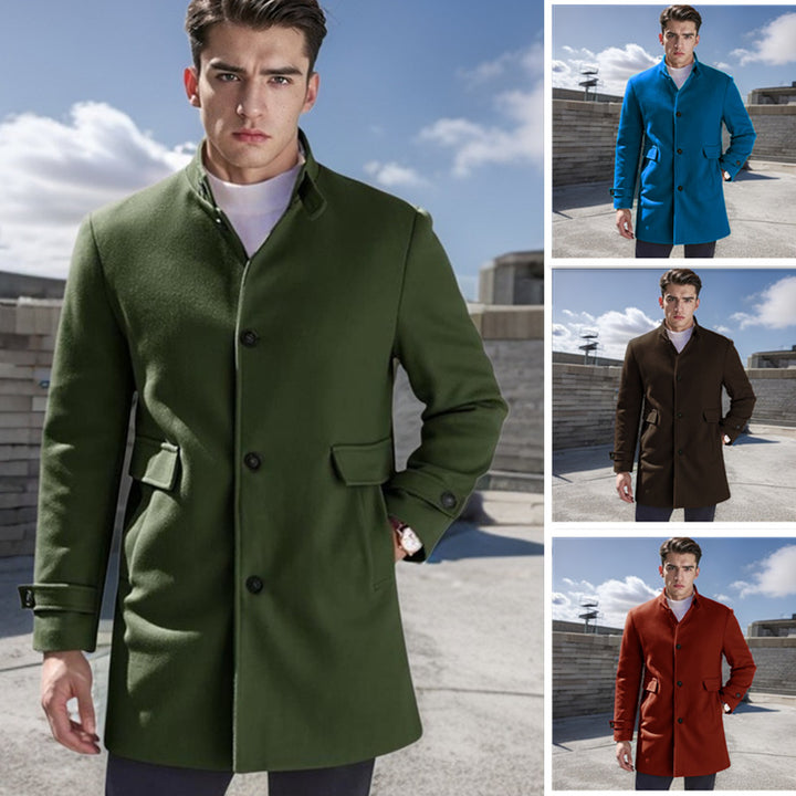 Herren eleganter Außenmantel mit praktischen Taschen Drune