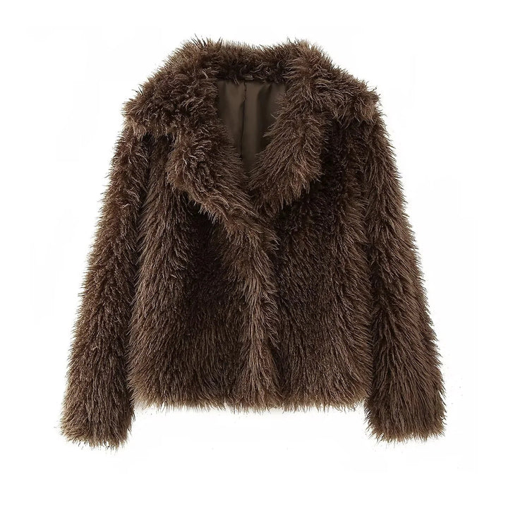 Damen Kuschelige Fleecejacke mit großzügigem Kragen und weichem Innenfutter Drune