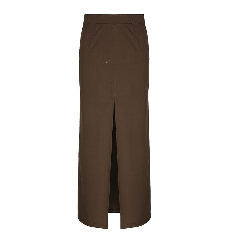 Damen Maxi-Rock mit elegantem Schlitz und weich fließendem Stoff Drune