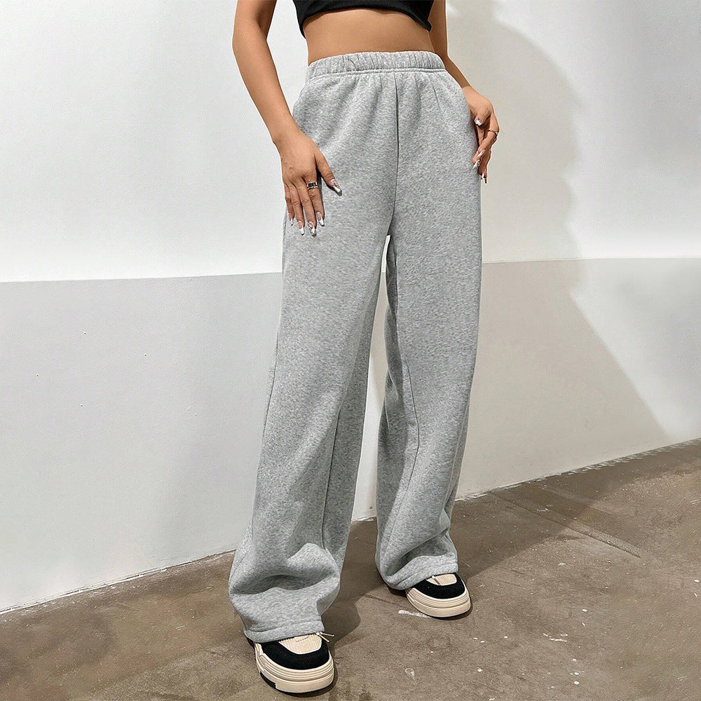 Damen lockere Jogginghose im weiten Schnitt mit elastischem Bund Drune