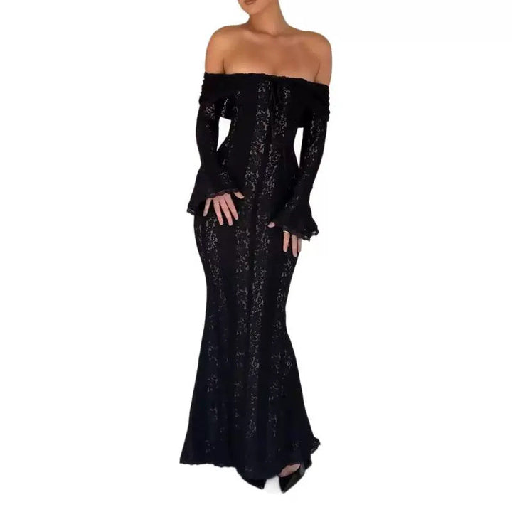 Drune | Ausgestellter Ärmellanger Bodycon-Waist Dress