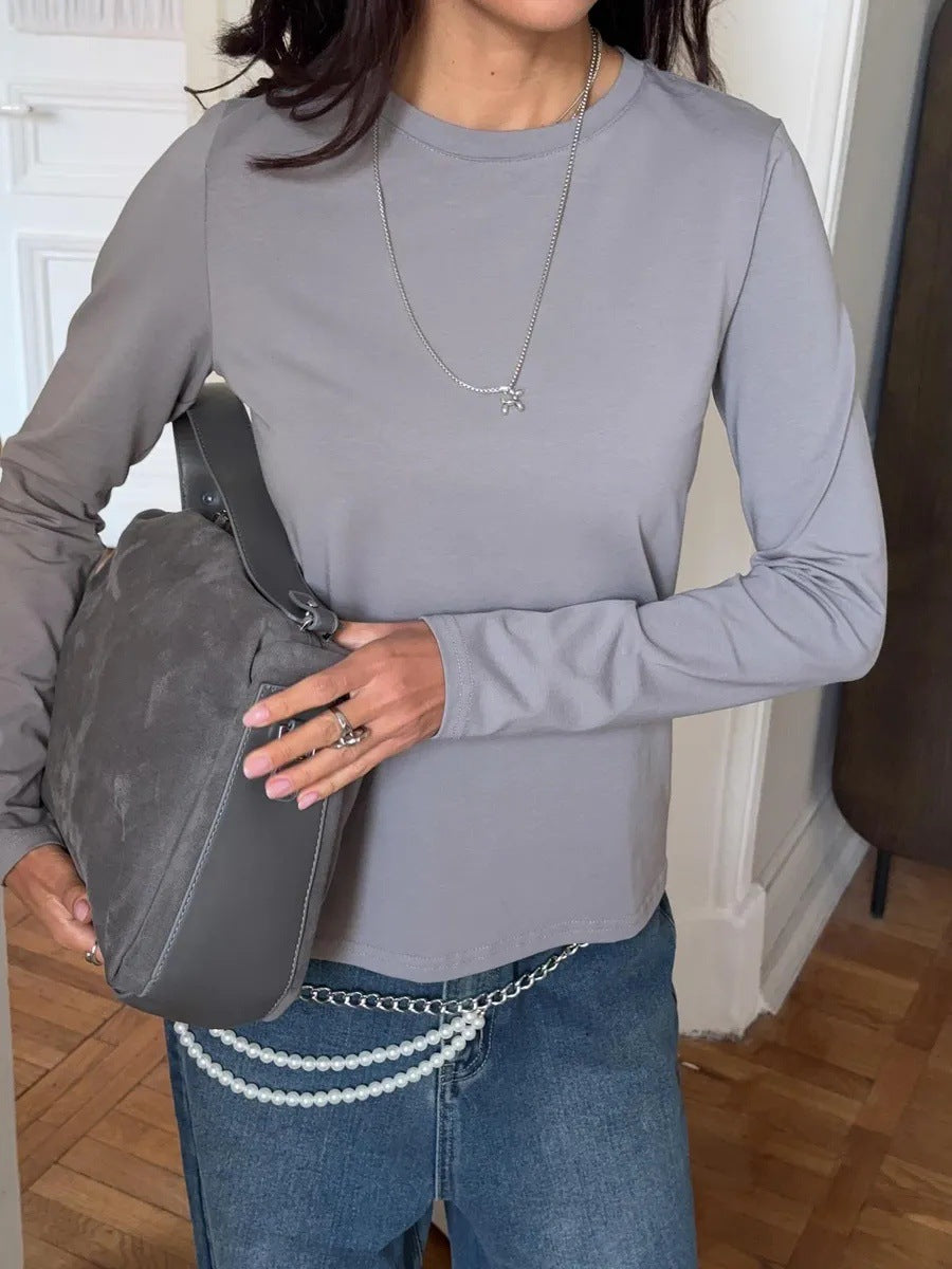 Damen Langarmshirt mit körperbetontem Schnitt und modischem Design Drune