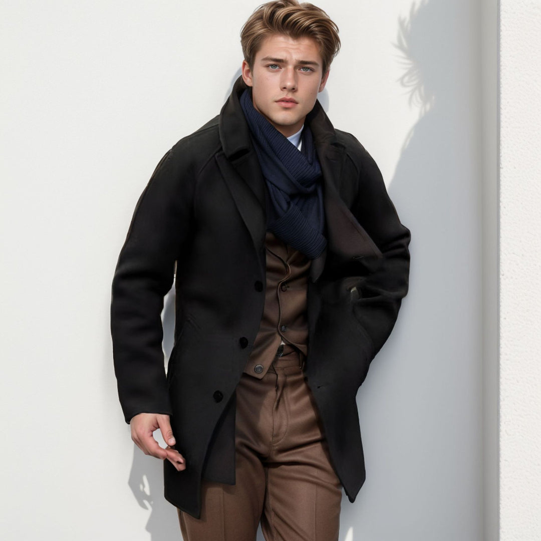 Herren lässiger Dufflecoat mit schickem Stehkragen und praktischen Taschen Drune