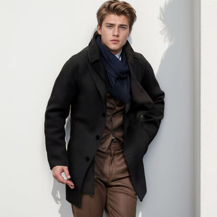 Herren lässiger Dufflecoat mit schickem Stehkragen und praktischen Taschen Drune