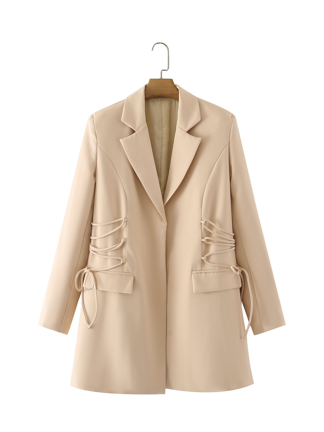Damen modischer Blazer mit raffinierten Schnüroptiken und praktischen Taschen Drune