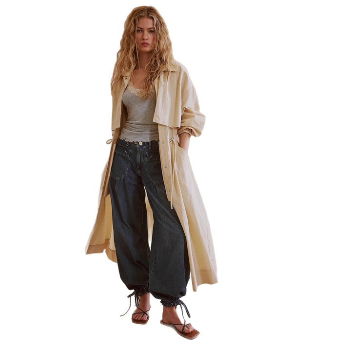 Damen lässige Cargo-Jacke mit gestepptem Design und praktischen Taschen Drune