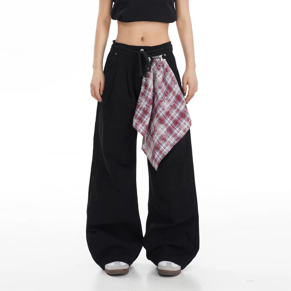 Damen Baggy Denim-Hose mit praktischem Tuch-Detail Drune